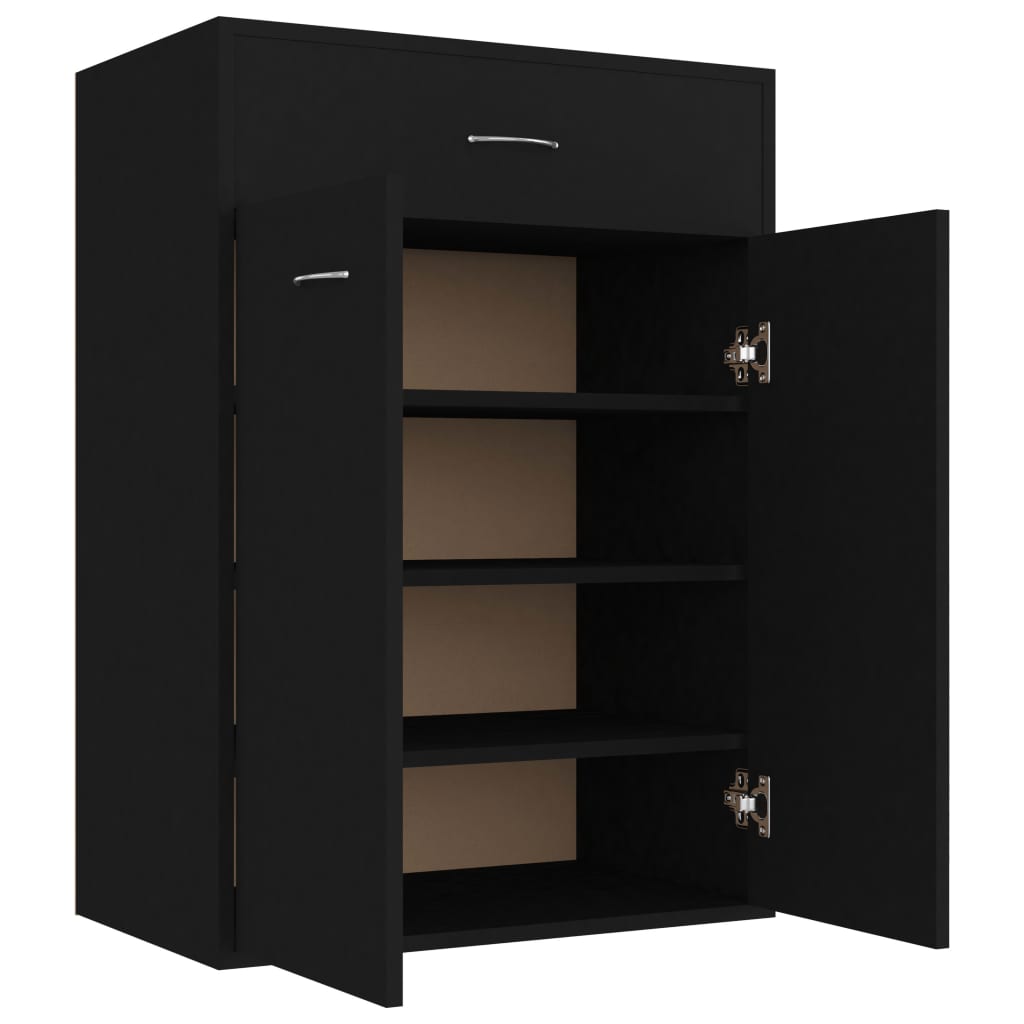 Armoire à chaussures Noir 60x35x84 cm Bois d'ingénierie - XIOS