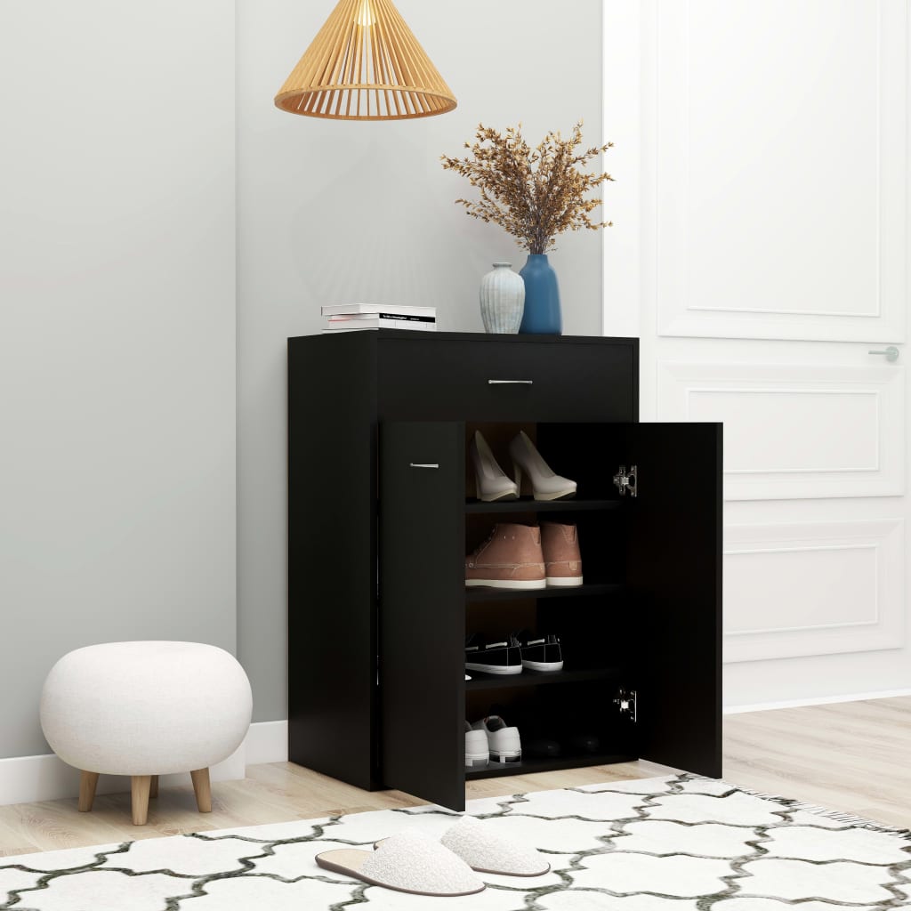 Armoire à chaussures Noir 60x35x84 cm Bois d'ingénierie - XIOS