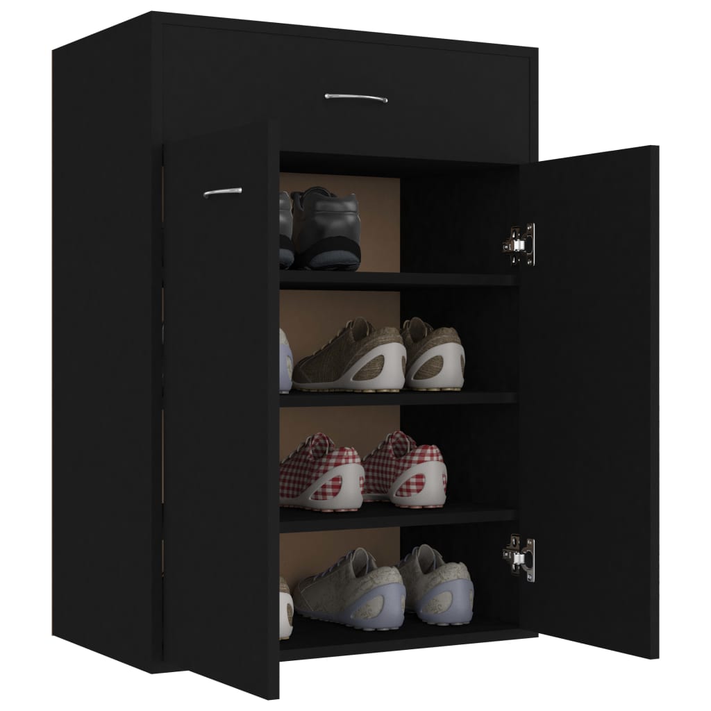 Armoire à chaussures Noir 60x35x84 cm Bois d'ingénierie - XIOS
