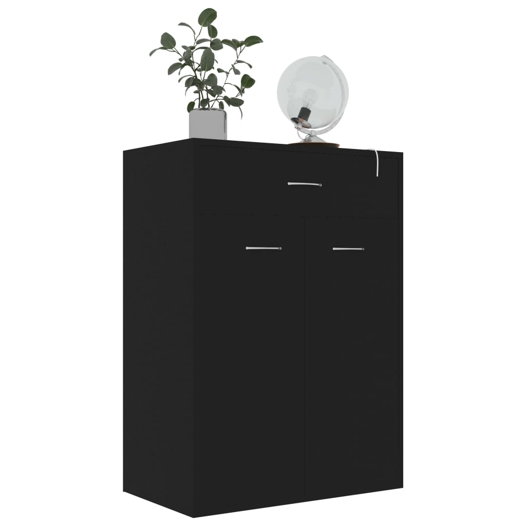 Armoire à chaussures Noir 60x35x84 cm Bois d'ingénierie - XIOS