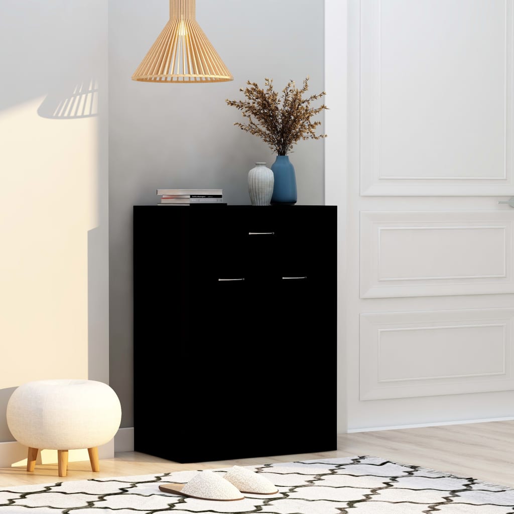 Armoire à chaussures Noir 60x35x84 cm Bois d'ingénierie - XIOS