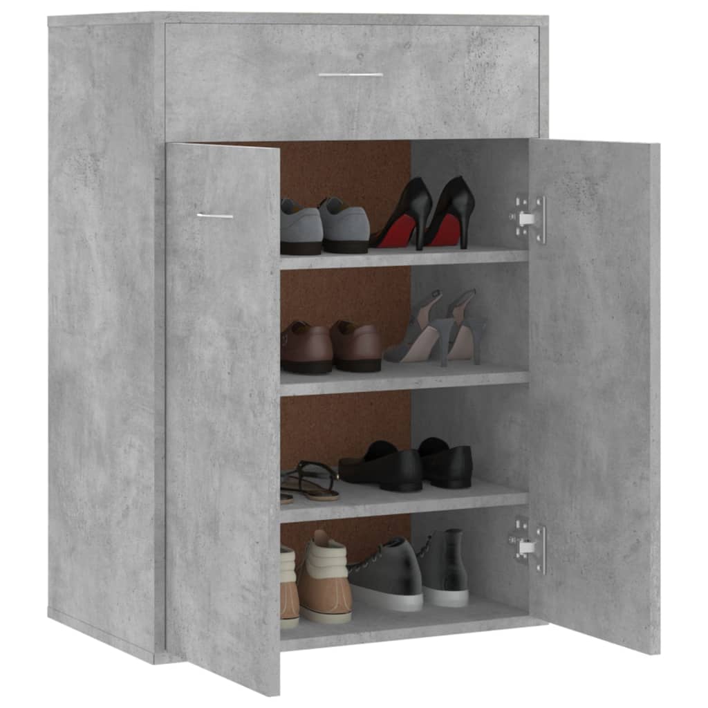 Armoire à chaussures Gris béton 60x35x84 cm Bois d'ingénierie - XIOS