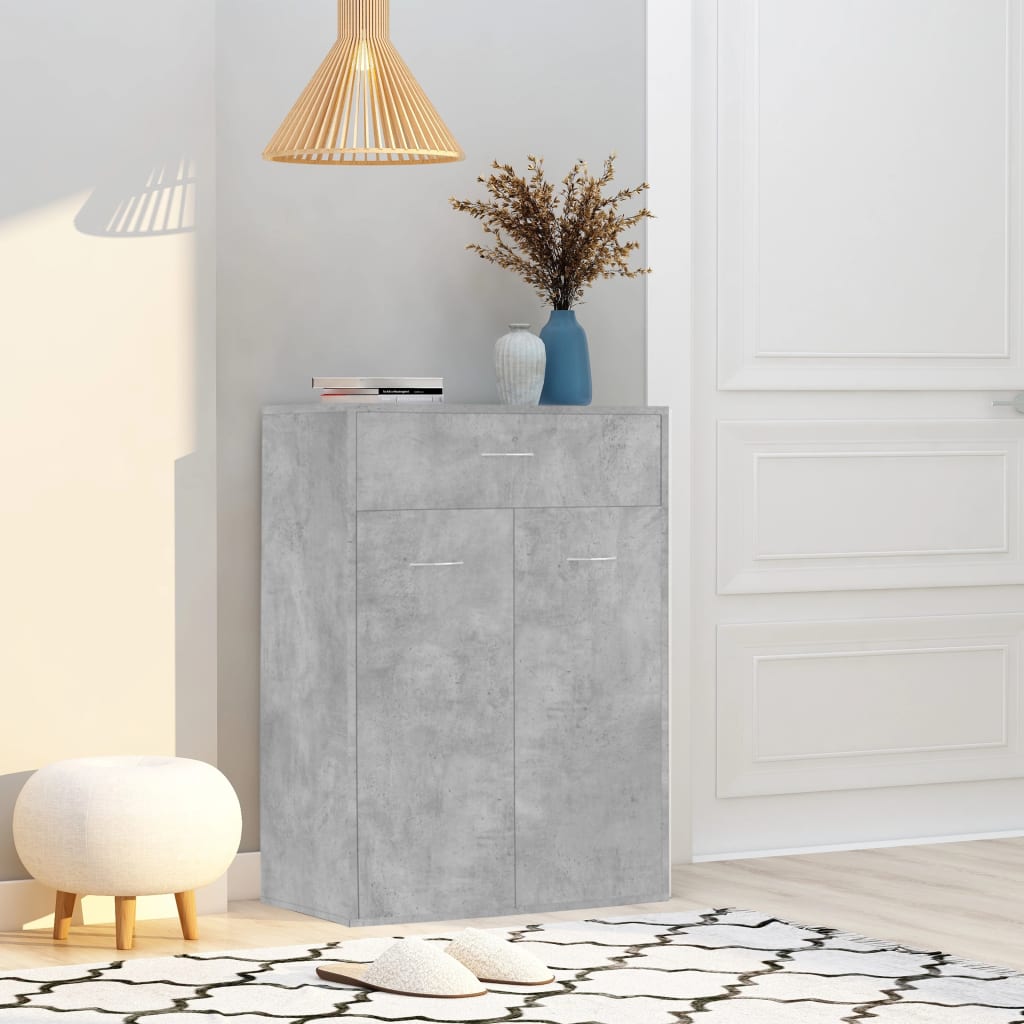Armoire à chaussures Gris béton 60x35x84 cm Bois d'ingénierie - XIOS