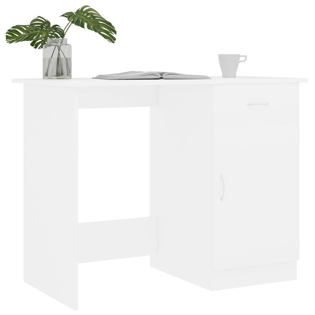 Bureau Blanc 100x50x76 cm Bois d'ingénierie Bureaux vidaXL