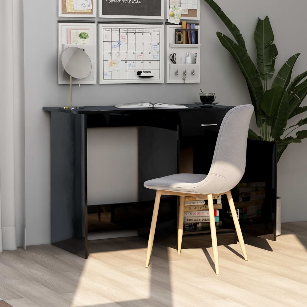 Bureau Noir brillant 100 x 50 x 76 cm Aggloméré