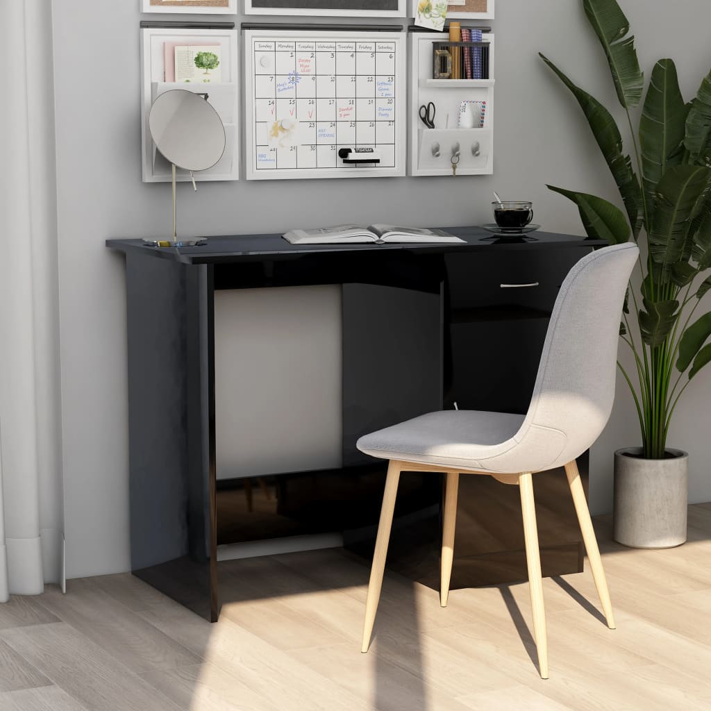 Bureau Noir brillant 100 x 50 x 76 cm Aggloméré