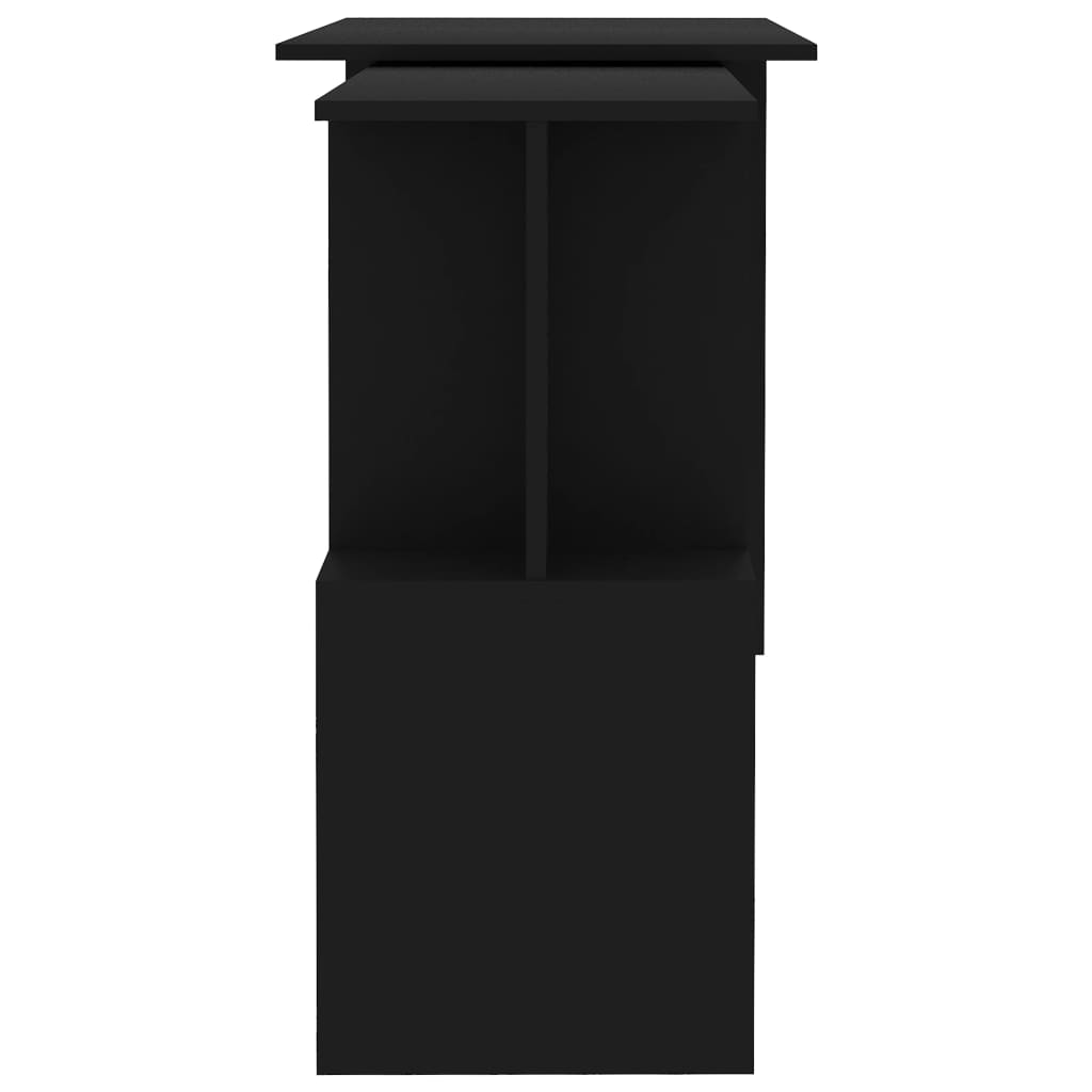 Bureau d'angle Noir 200x50x76 cm Bois d’ingénierie - XIOS