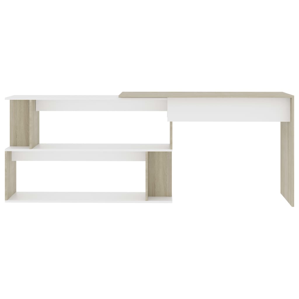 Bureau d'angle Blanc chêne sonoma 200x50x76cm Bois d’ingénierie - XIOS