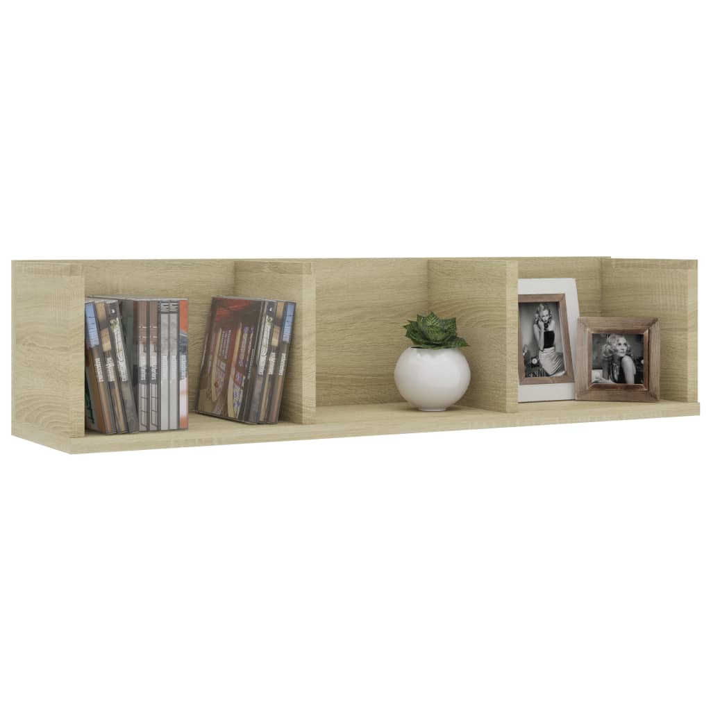 Étagère murale à CD Chêne sonoma 75x18x18 cm Bois d'ingénierie - XIOS