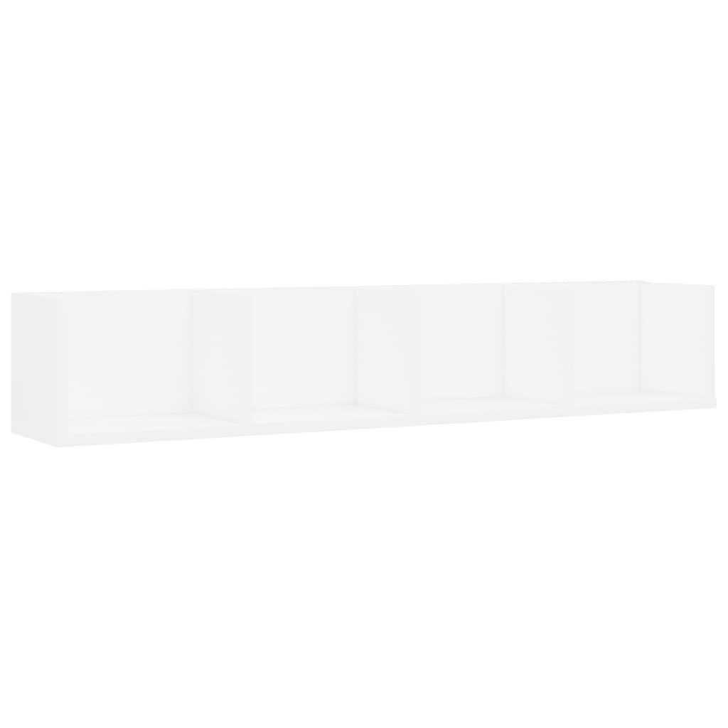Étagère murale à CD Blanc 100x18x18 cm Bois d'ingénierie - XIOS