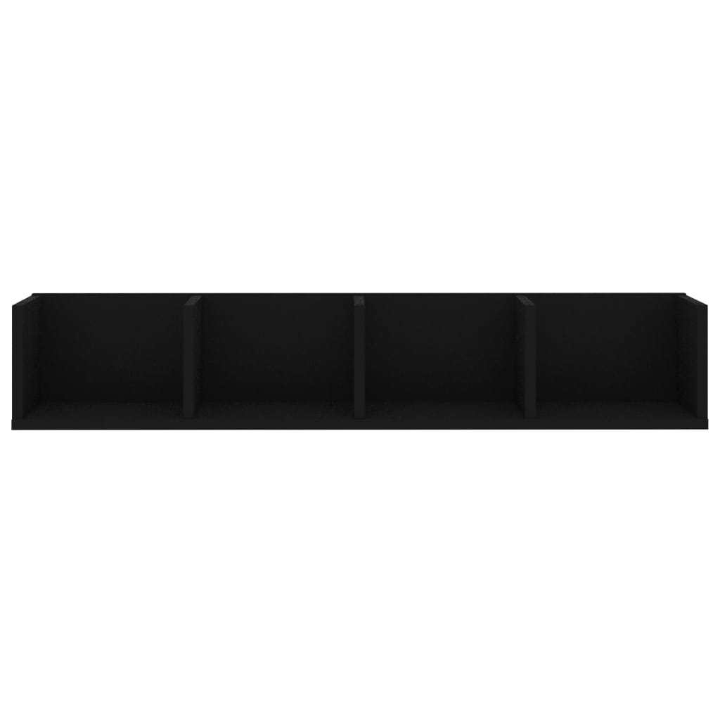 Étagère murale à CD Noir 100x18x18 cm Bois d'ingénierie - XIOS