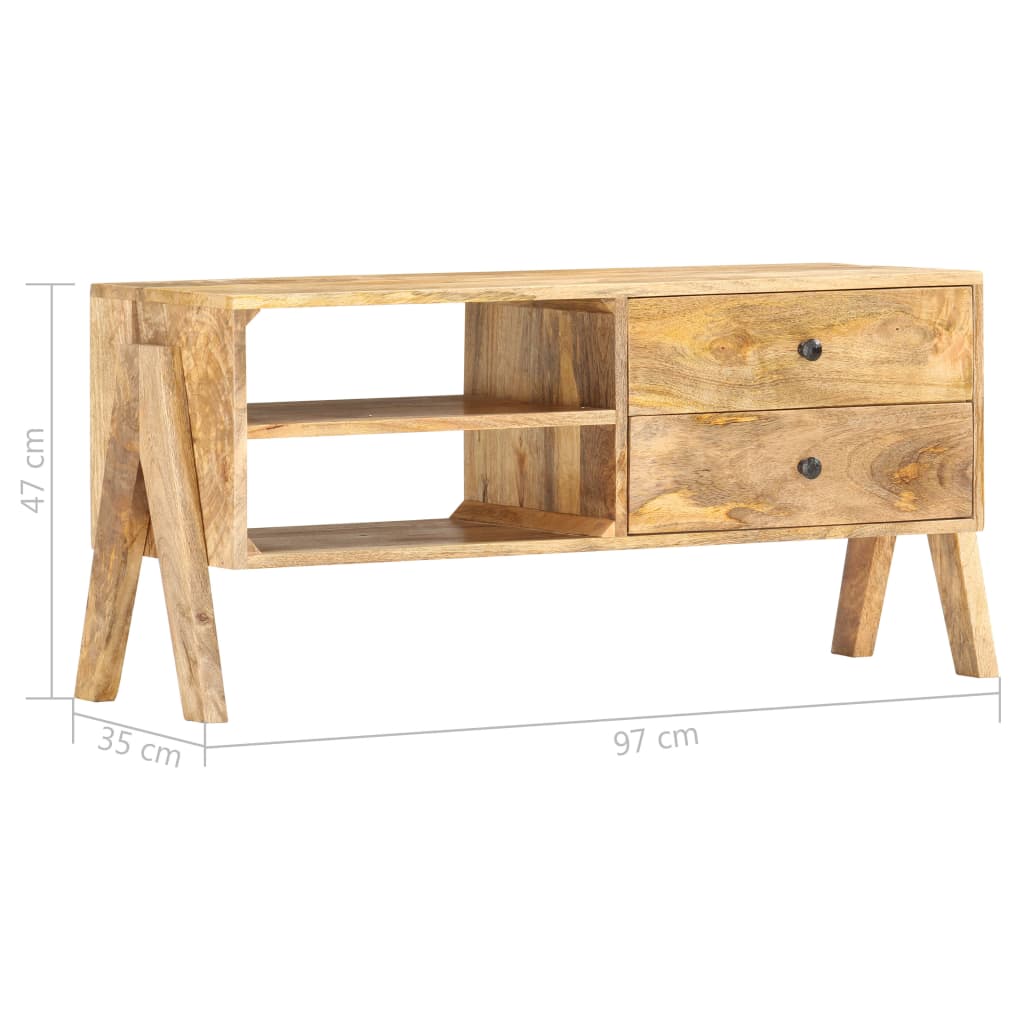 Meuble TV 97 x 35 x 47 cm Bois de manguier massif - XIOS