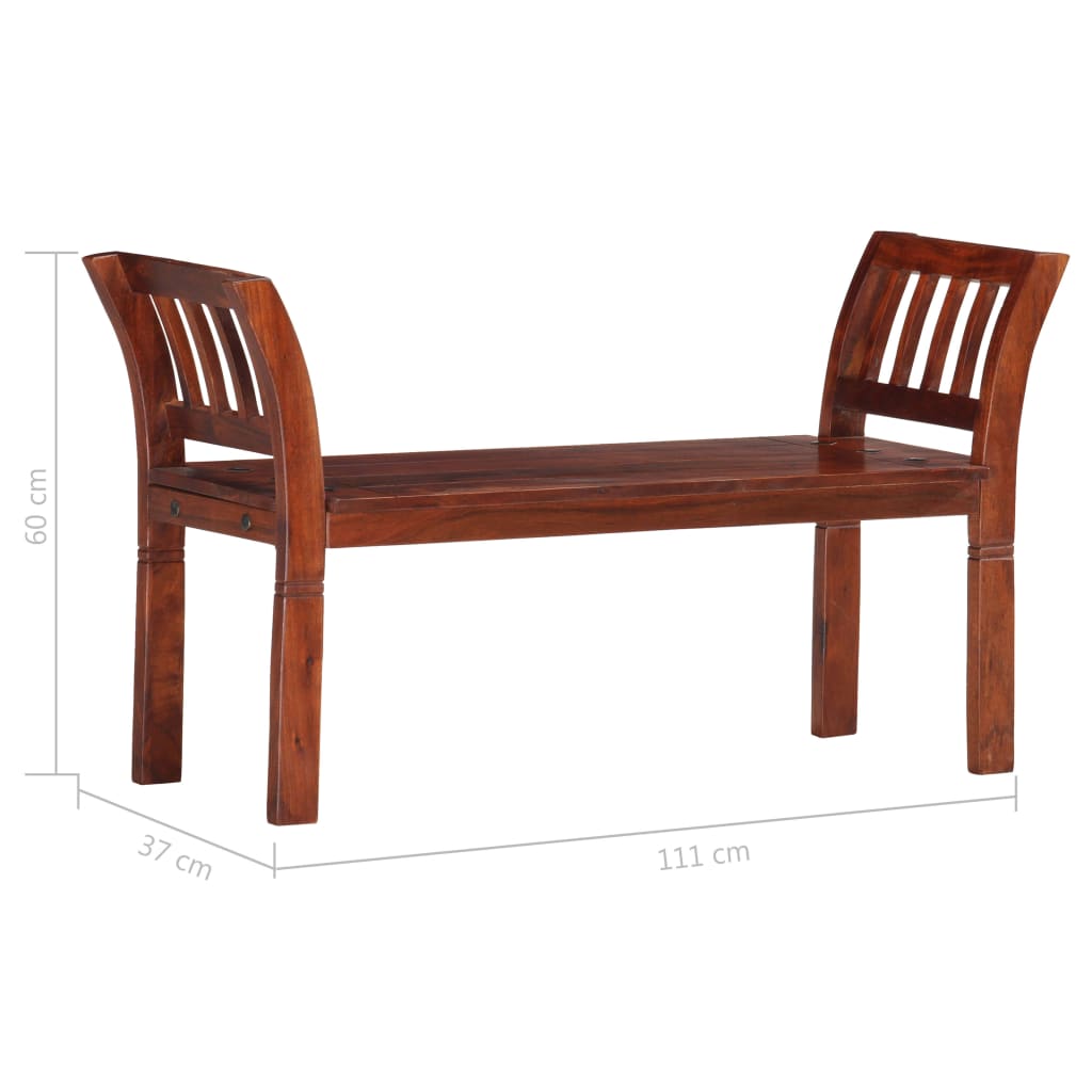 Banc 111 cm Bois d'acacia solide - XIOS