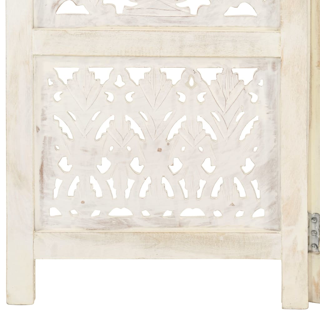 Cloison de séparation 5 panneaux Blanc 200x165 cm Bois manguier - XIOS