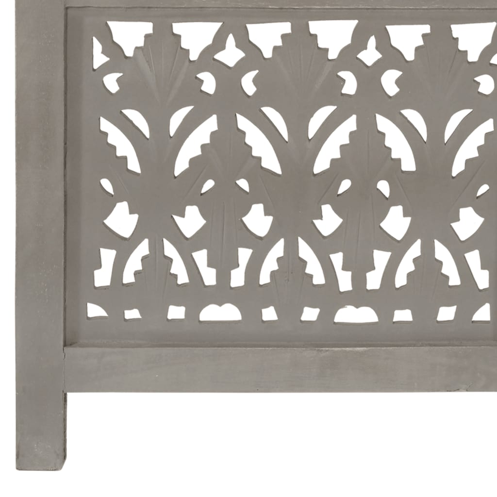 Cloison de séparation 3 panneaux Gris 120x165 cm Bois manguier XIOS