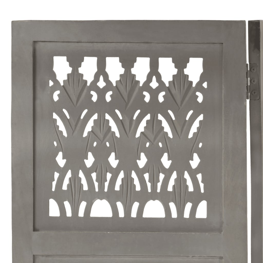 Cloison de séparation 5 panneaux Gris 200x165 cm Bois manguier XIOS