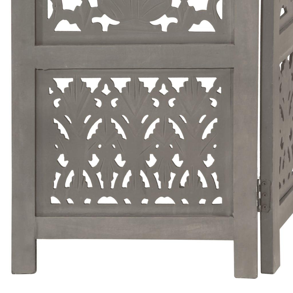 Cloison de séparation 5 panneaux Gris 200x165 cm Bois manguier XIOS