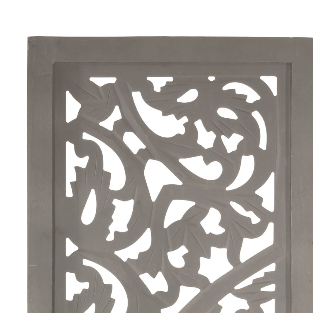 Cloison de séparation 3 panneaux Gris 120x165 cm Bois manguier XIOS