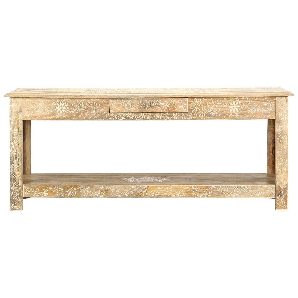 Table basse peinte à main 110x50x45 cm Bois de manguier massif - XIOS