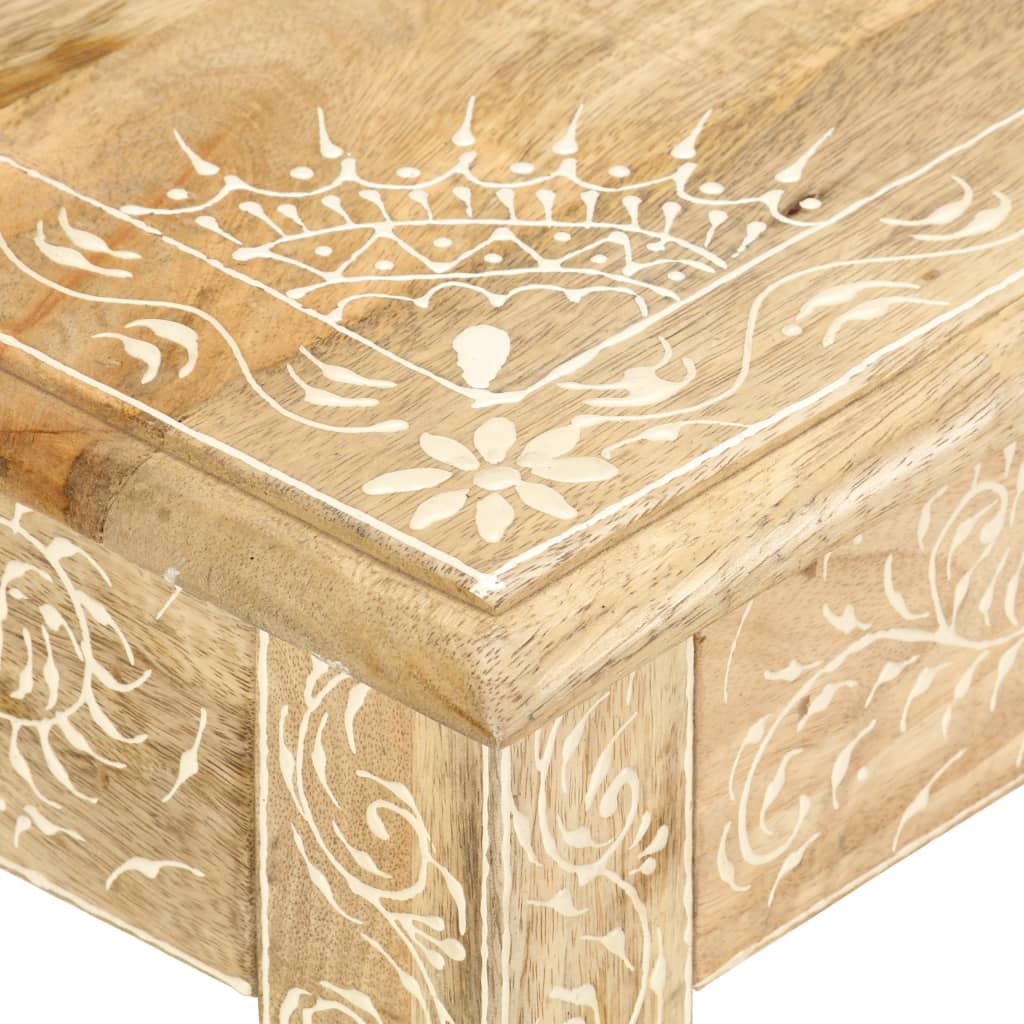 Table basse peinte à main 110x50x45 cm Bois de manguier massif - XIOS