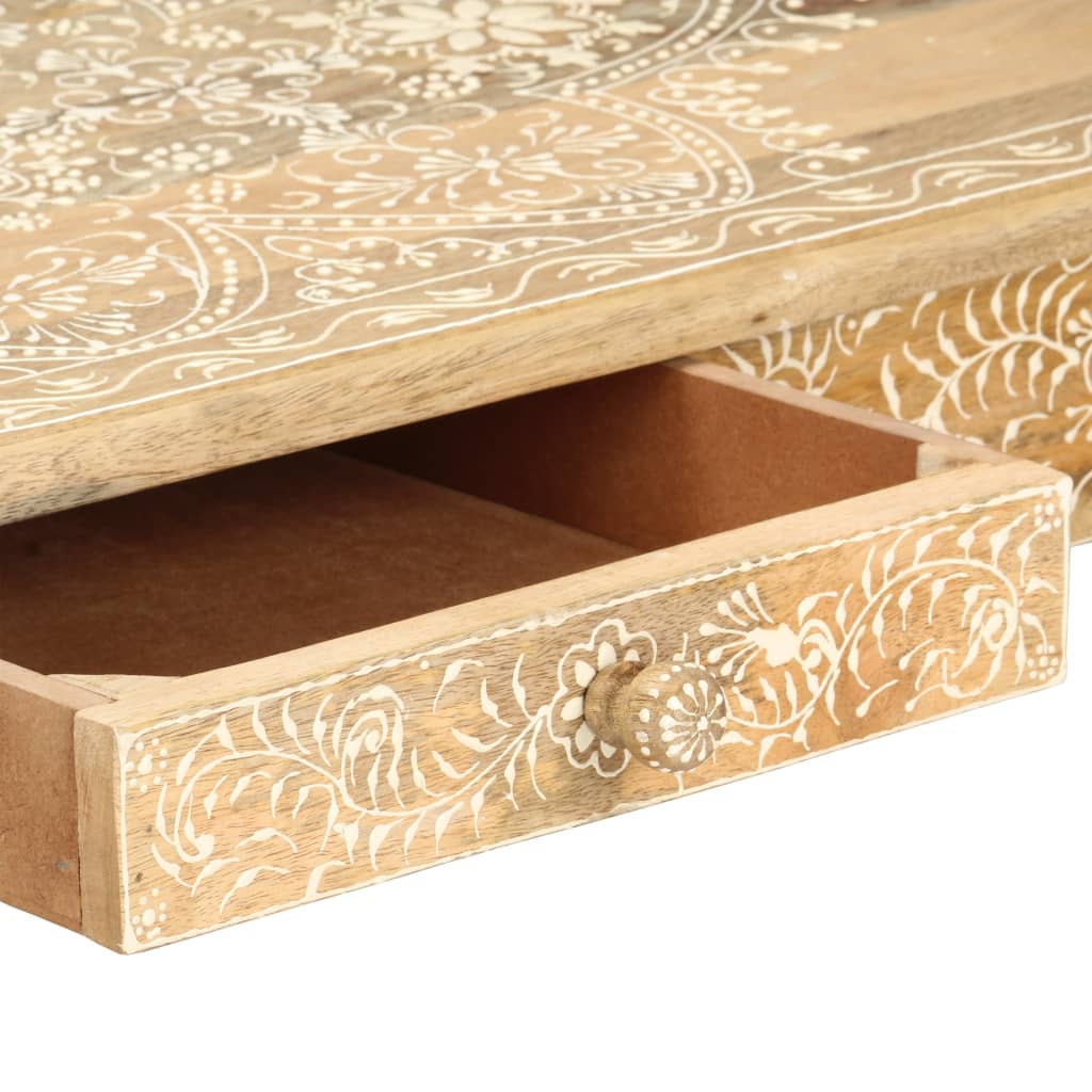 Table basse peinte à main 110x50x45 cm Bois de manguier massif - XIOS
