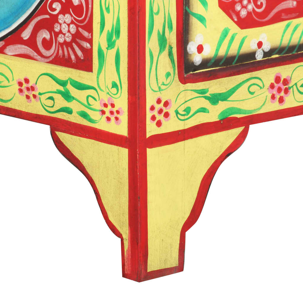 Table de chevet peinte à la main 40x30x50 cm Bois de manguier - XIOS