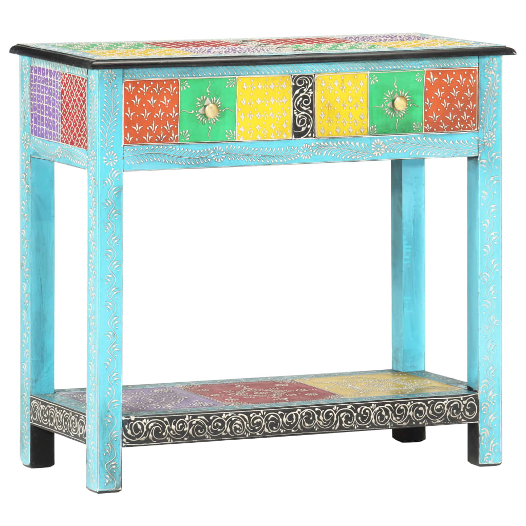 Table console peinte à la main 80x35x75 cm Bois de manguier Tables d'appoint vidaXL