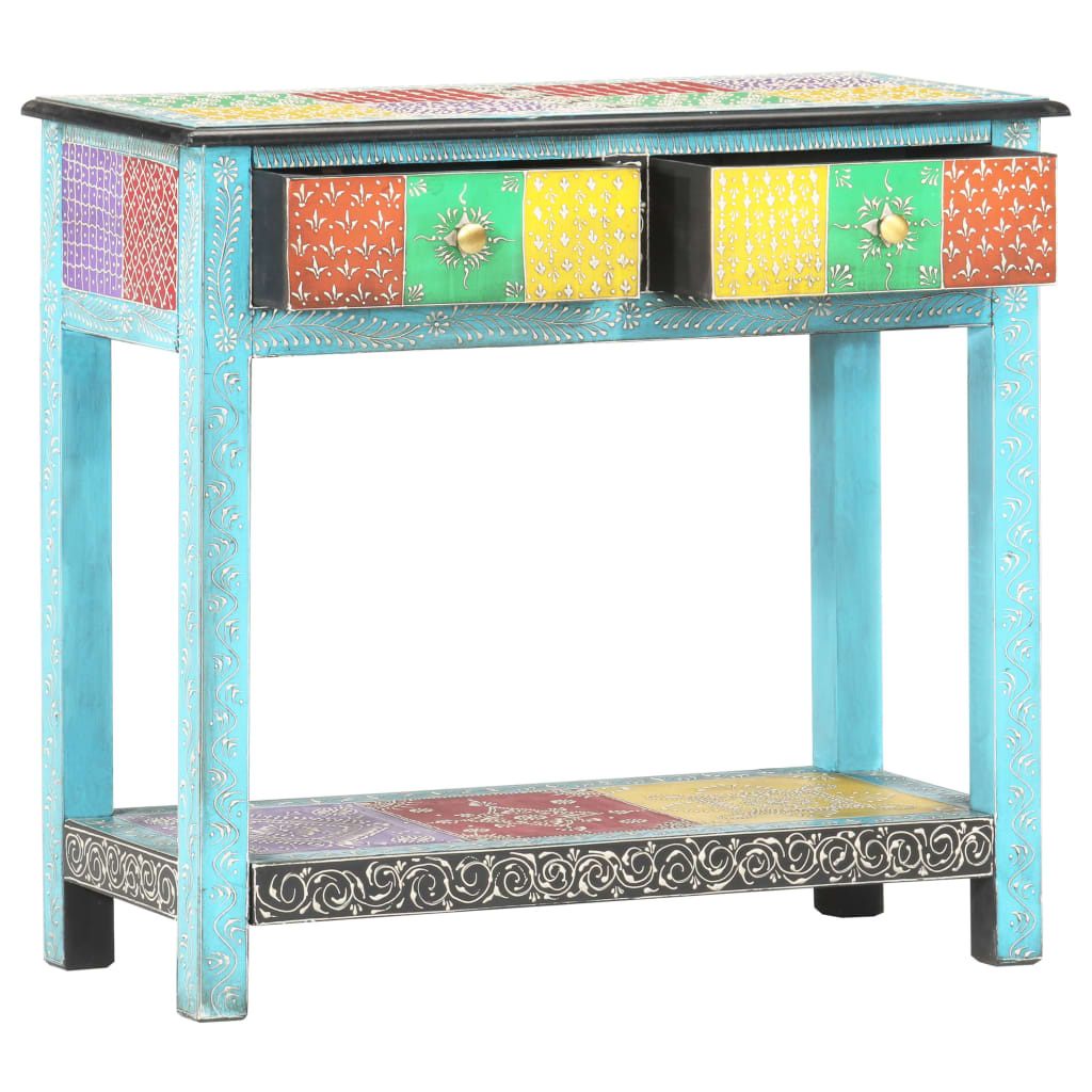 Table console peinte à la main 80x35x75 cm Bois de manguier Tables d'appoint vidaXL