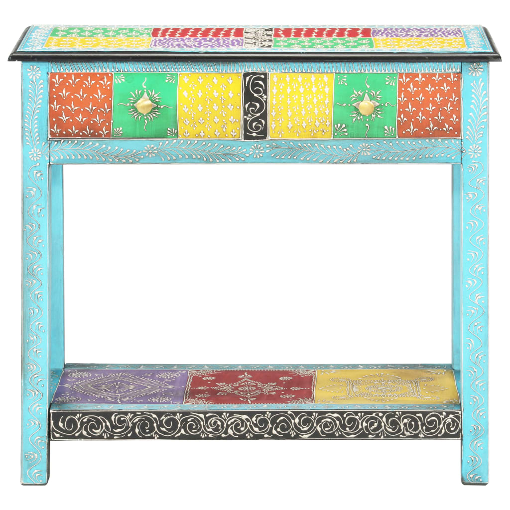 Table console peinte à la main 80x35x75 cm Bois de manguier Tables d'appoint vidaXL