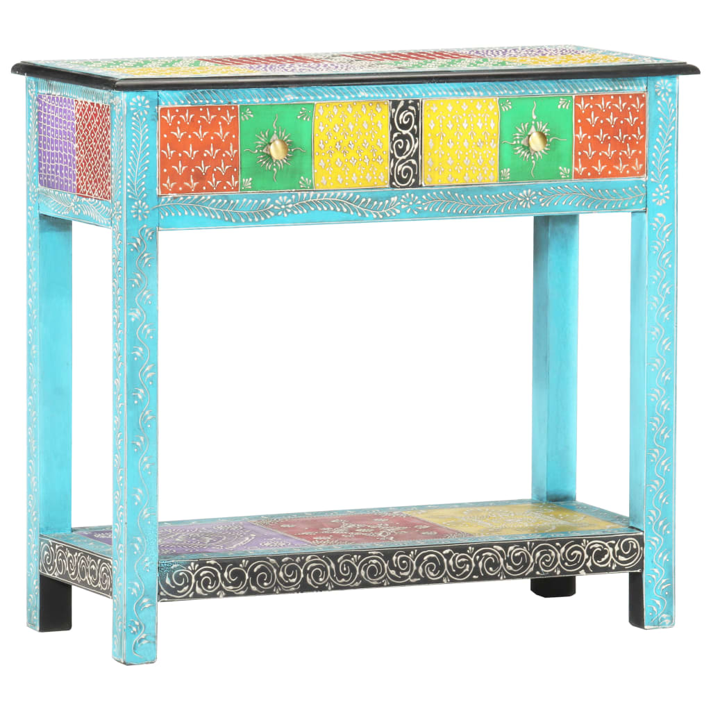 Table console peinte à la main 80x35x75 cm Bois de manguier Tables d'appoint vidaXL
