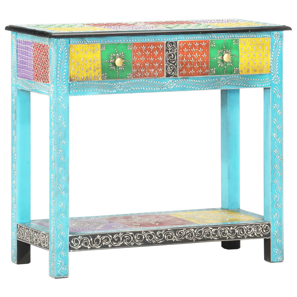 Table console peinte à la main 80x35x75 cm Bois de manguier Tables d'appoint vidaXL