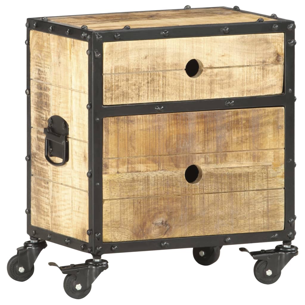 Table de chevet 40x30x50 cm bois de manguier brut - XIOS