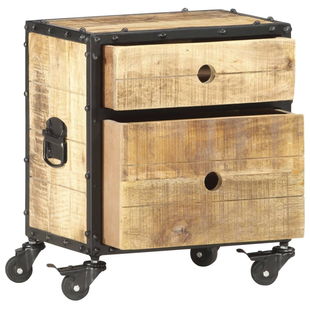 Table de chevet 40x30x50 cm bois de manguier brut - XIOS