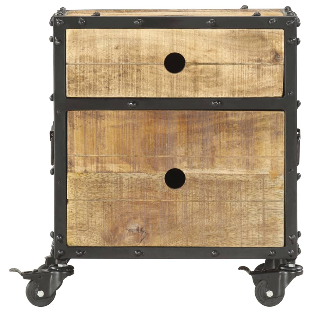 Table de chevet 40x30x50 cm bois de manguier brut - XIOS