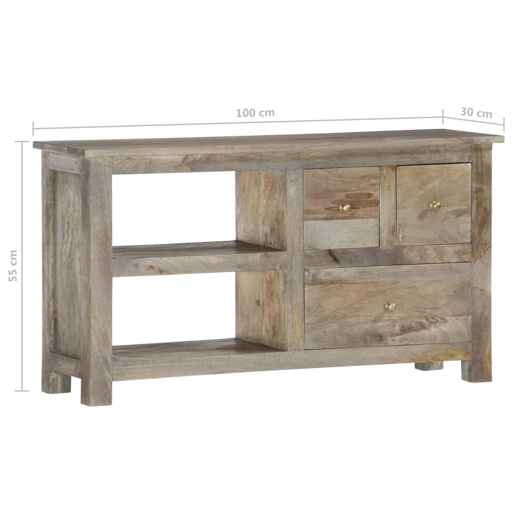 Meuble TV 100x30x55 cm Bois de manguier massif - XIOS