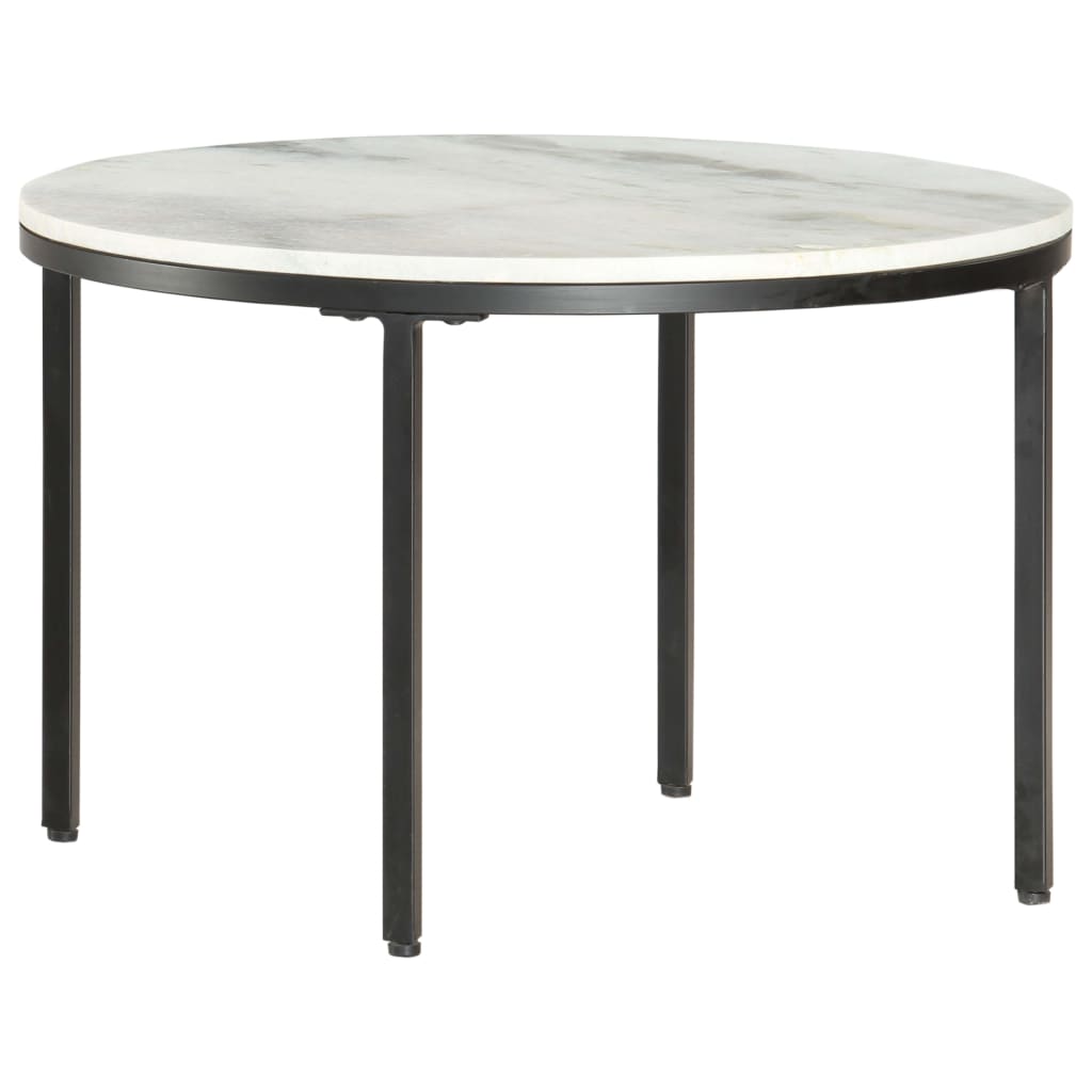 Table basse Blanc et noir Ø65 cm Marbre solide véritable - XIOS
