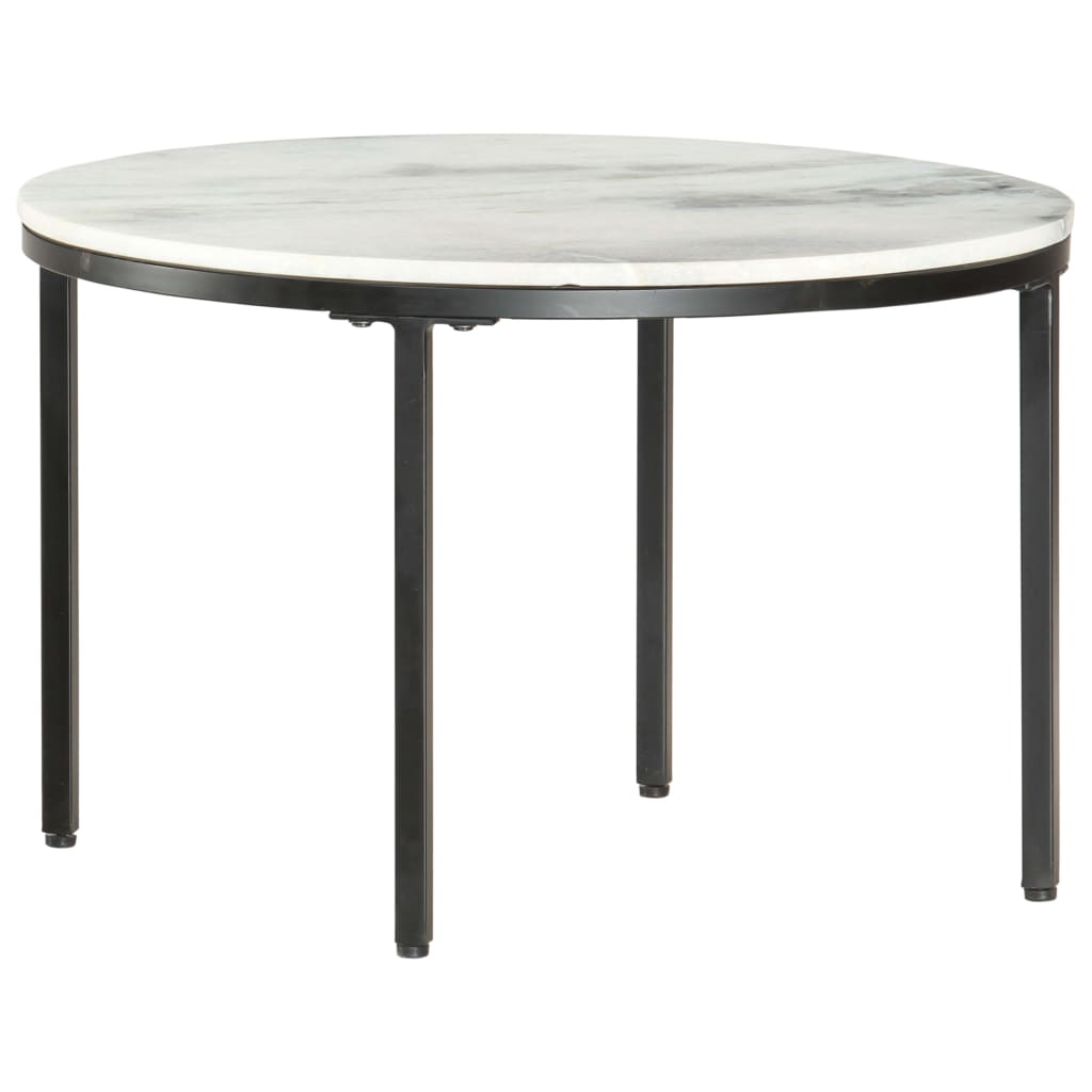 Table basse Blanc et noir Ø65 cm Marbre solide véritable - XIOS