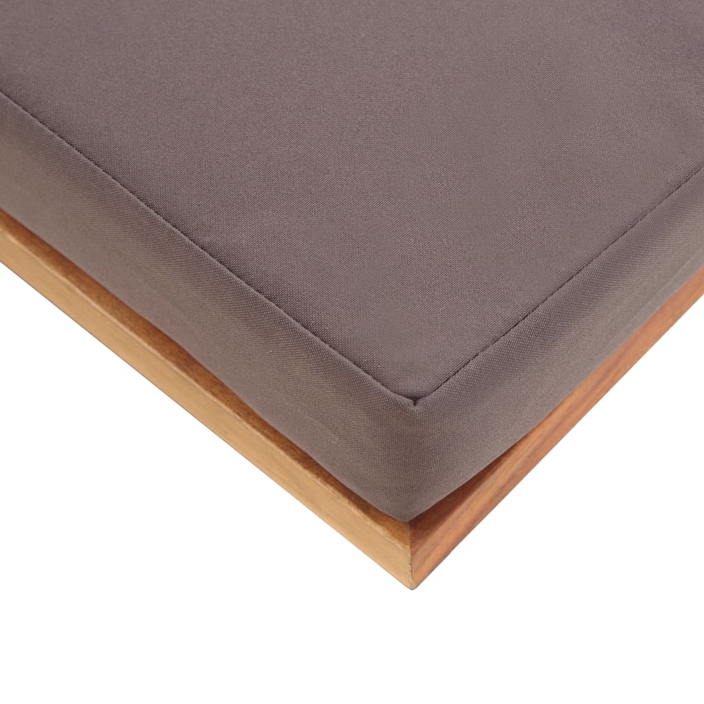 Repose-pied avec coussin 66x66x36 cm Bois d'acacia Gris foncé - XIOS