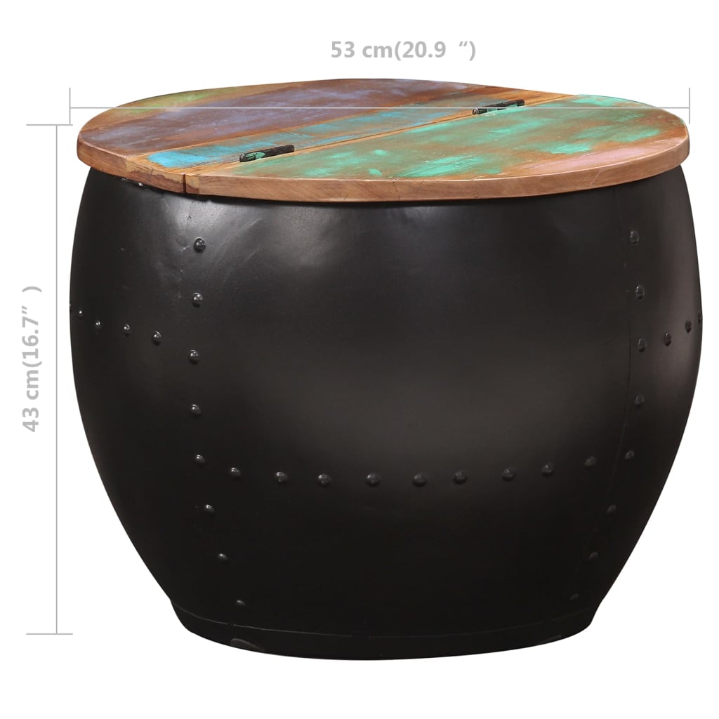 Table basse 53x43 cm Bois de récupération massif - XIOS