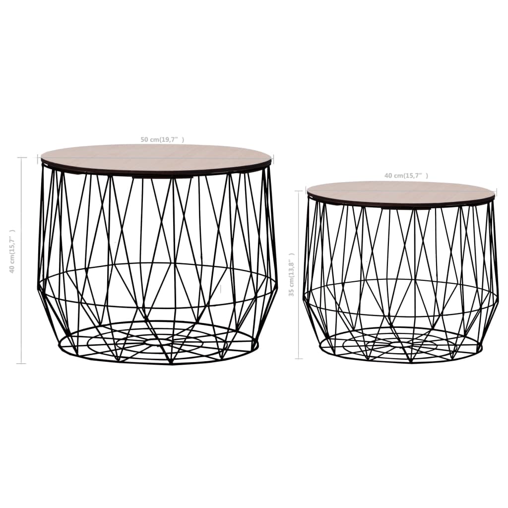 Tables basses 2 pcs noir - XIOS