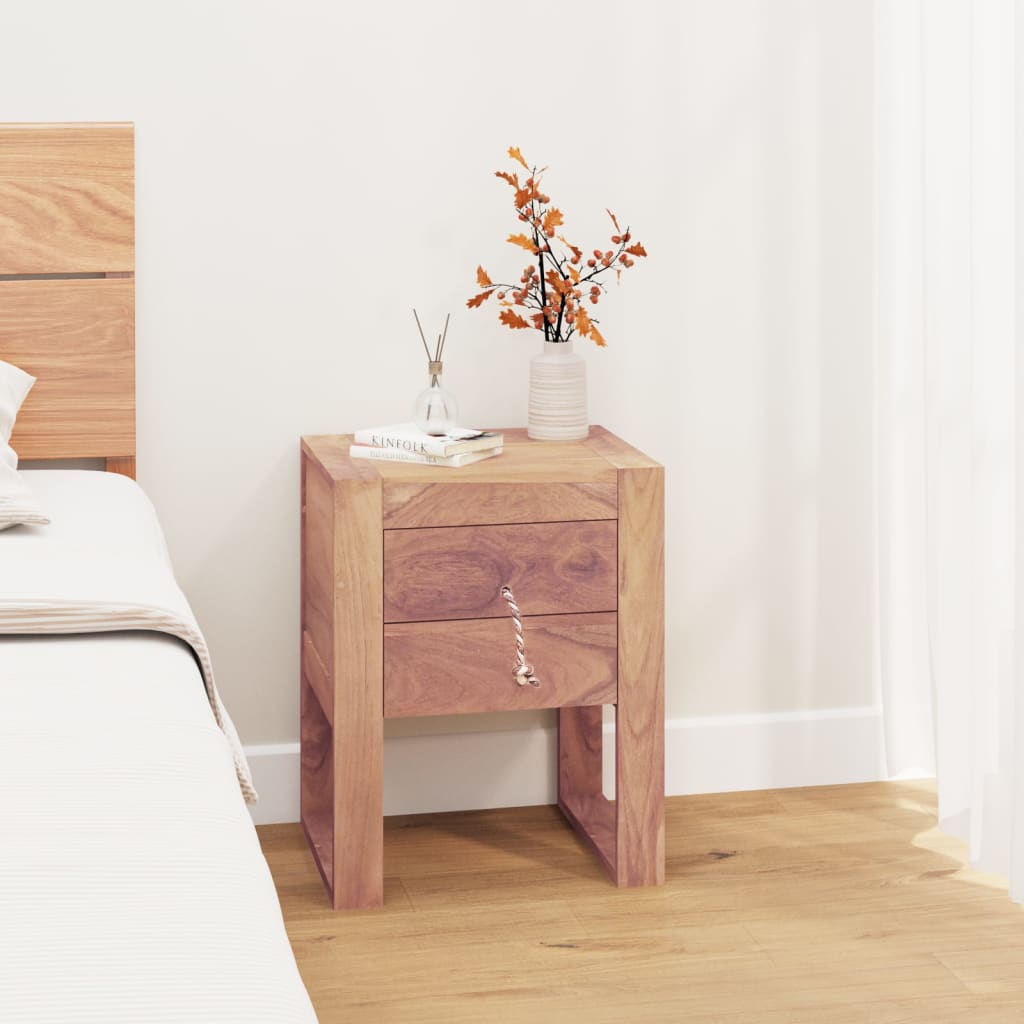 Table de chevet 40x30x50 cm bois de teck massif - XIOS