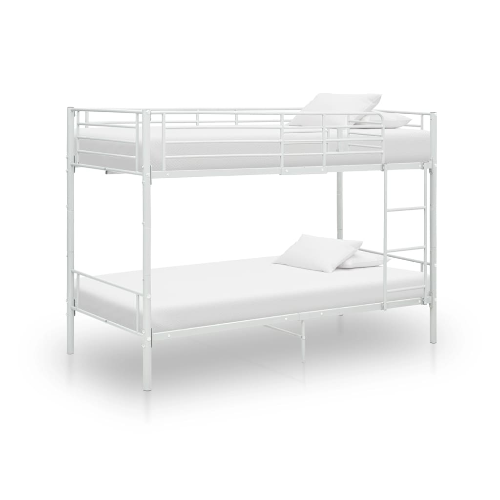 Lit superposé sans matelas blanc métal 90x200 cm - XIOS