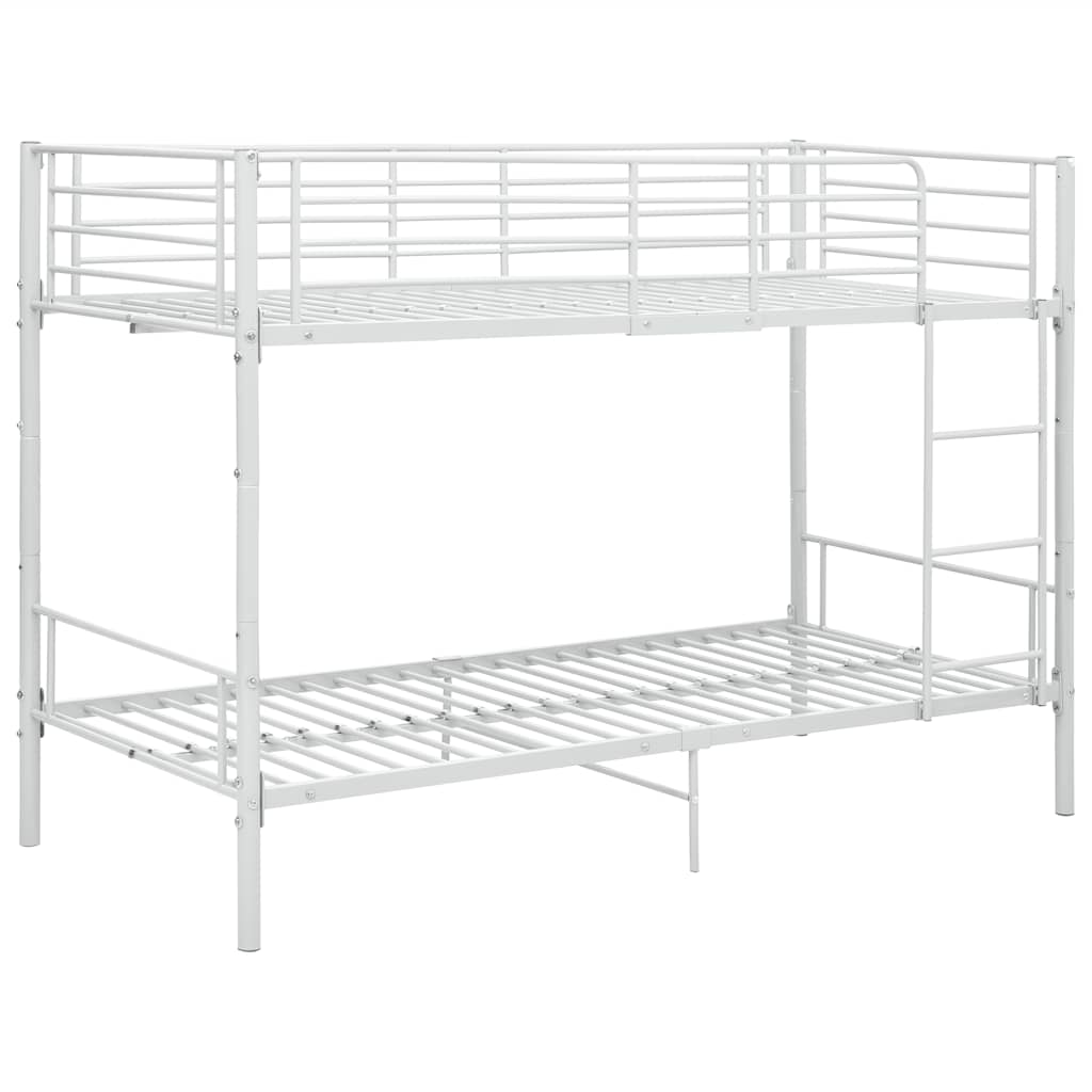 Lit superposé sans matelas blanc métal 90x200 cm - XIOS
