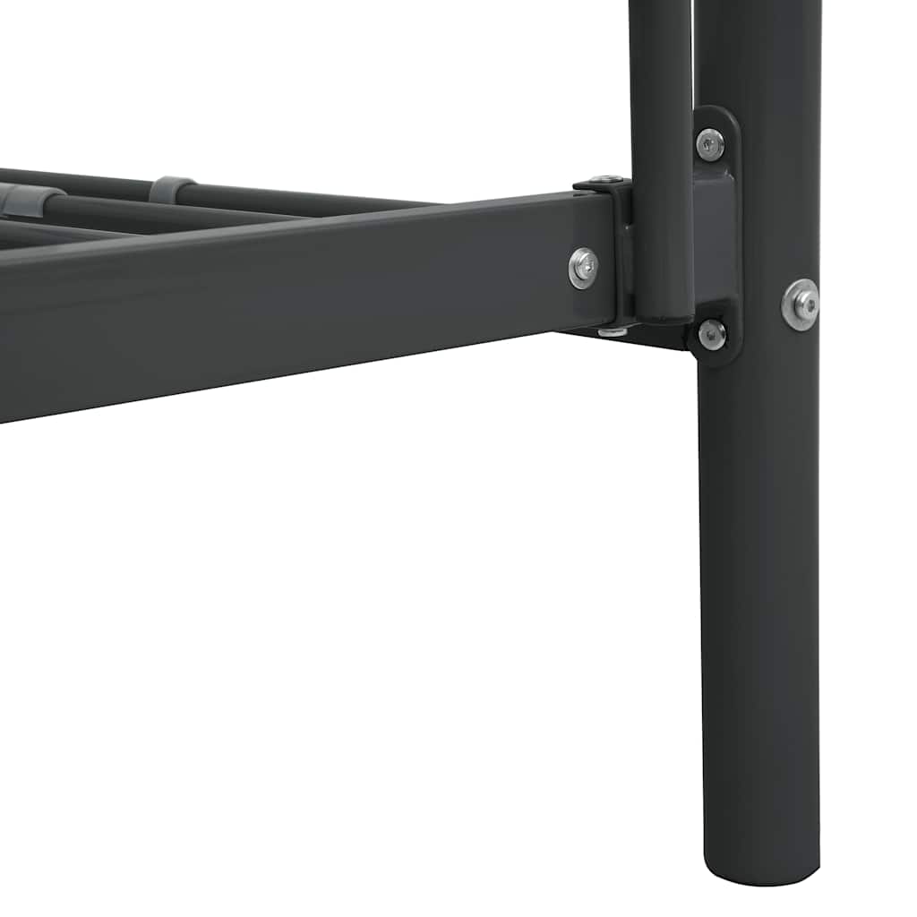 Lit superposé sans matelas noir métal 90x200 cm