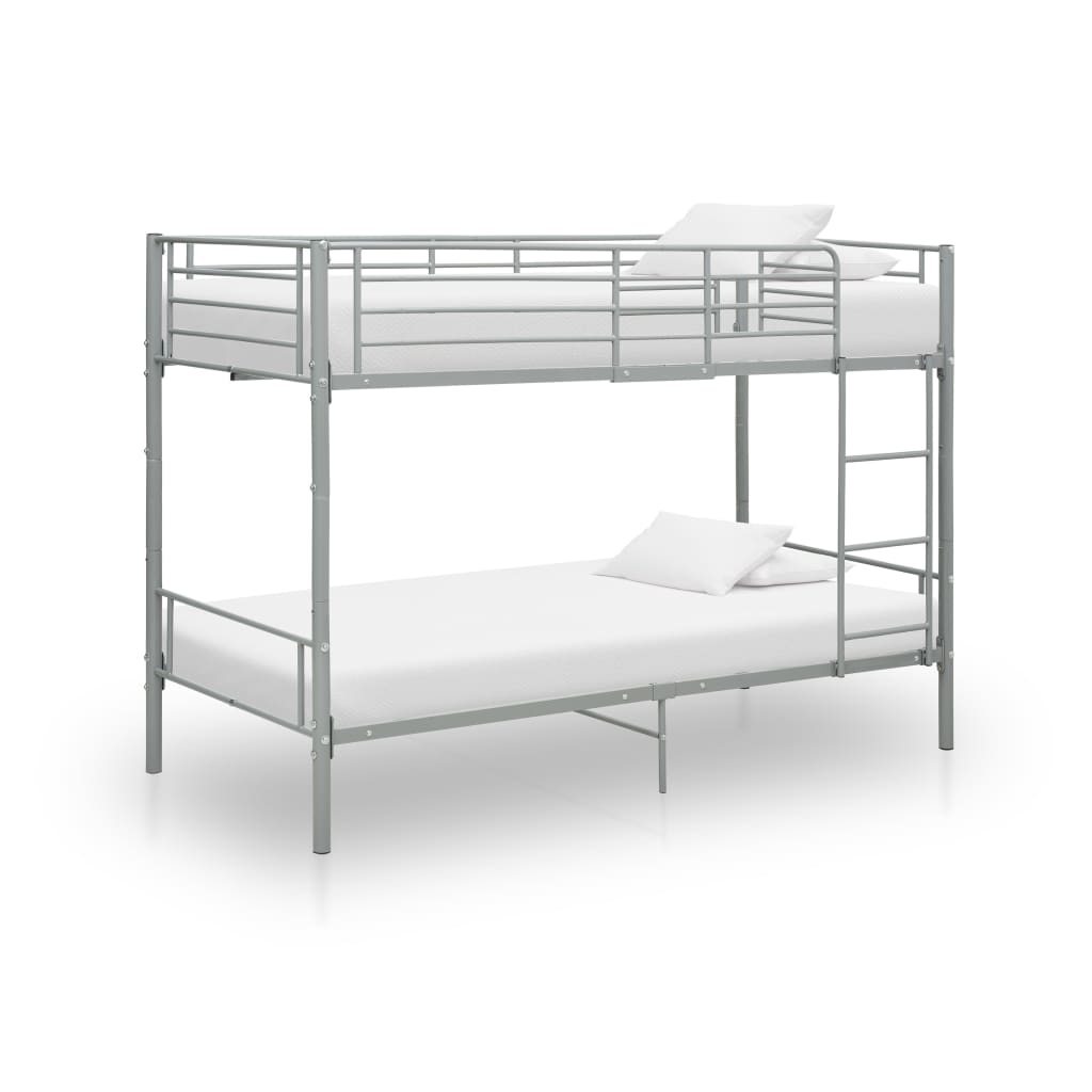 Lit superposé sans matelas gris métal 90x200 cm - XIOS