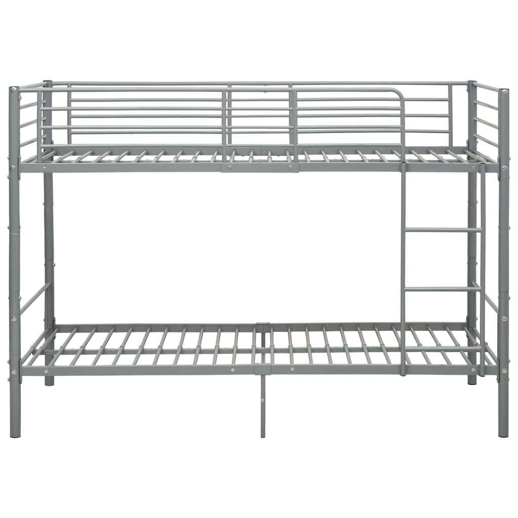 Lit superposé sans matelas gris métal 90x200 cm - XIOS
