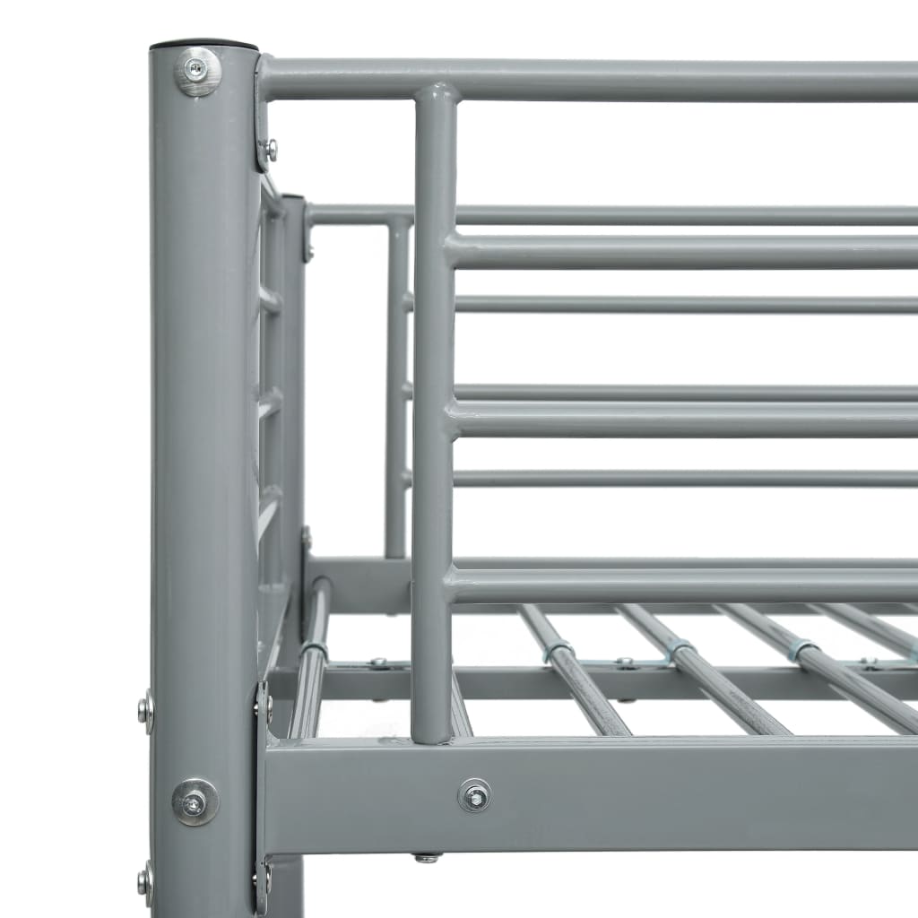 Lit superposé sans matelas gris métal 90x200 cm - XIOS