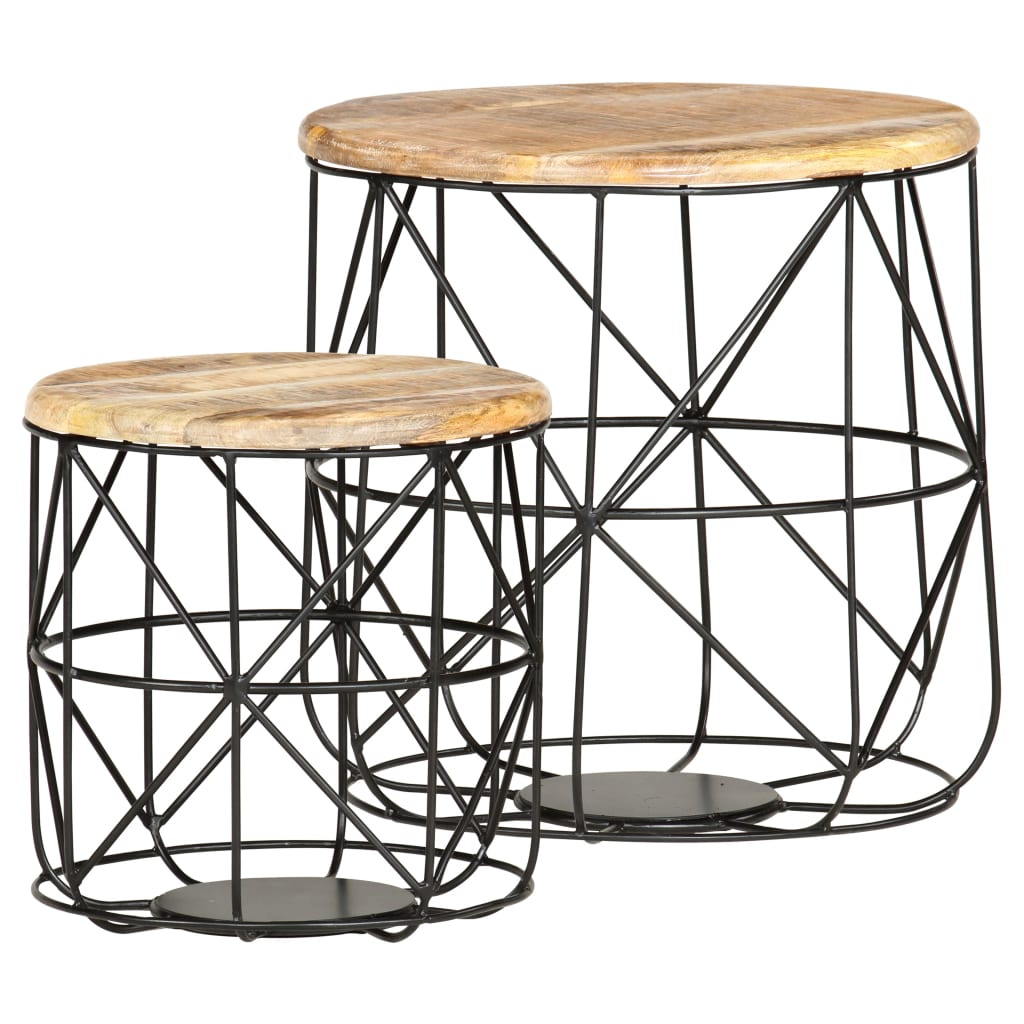 Tables basses 2 pcs Bois solide de manguier - XIOS