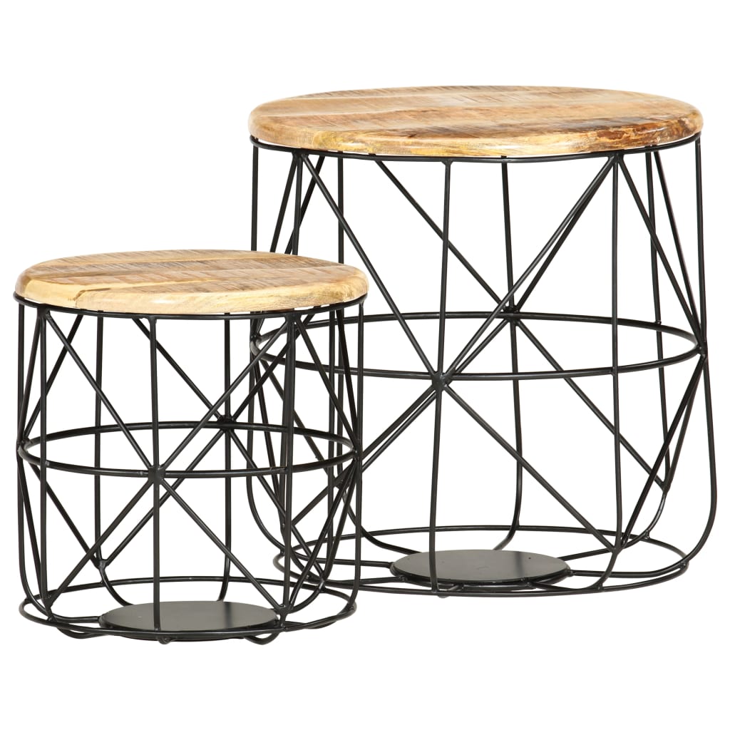 Tables basses 2 pcs Bois solide de manguier - XIOS