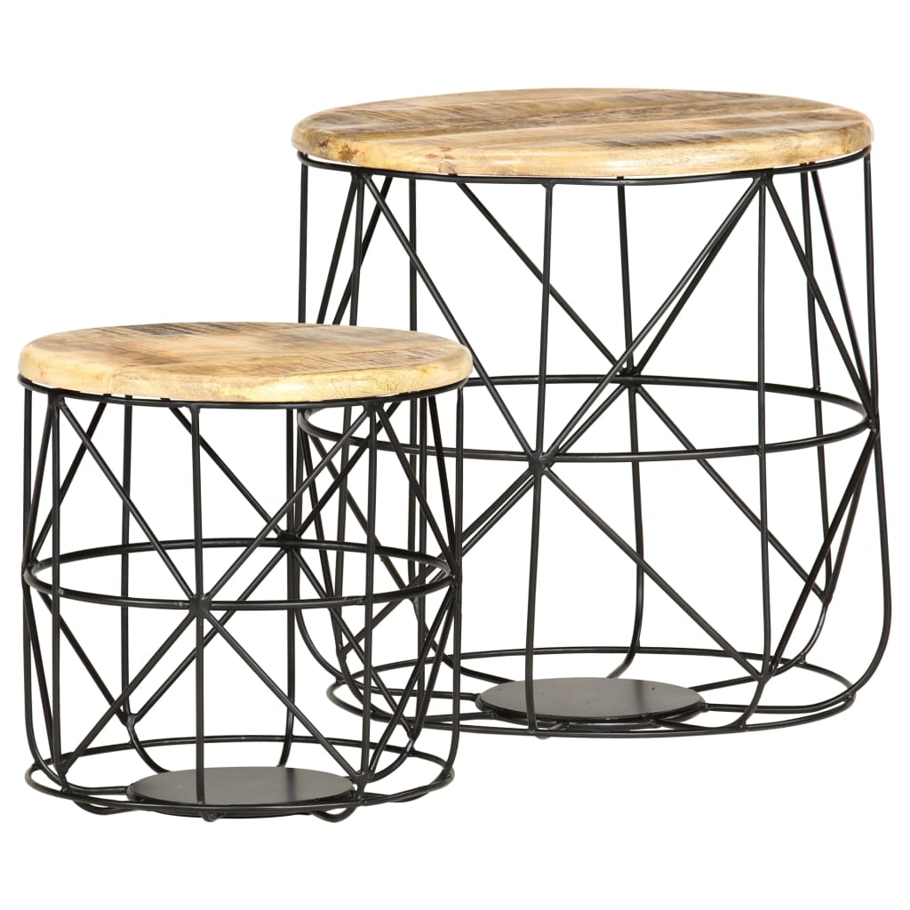 Tables basses 2 pcs Bois solide de manguier - XIOS